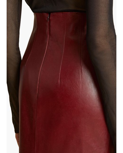 Khaite Red Loxley Skirt
