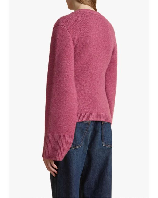 Khaite Pink Scarlet Cardigan