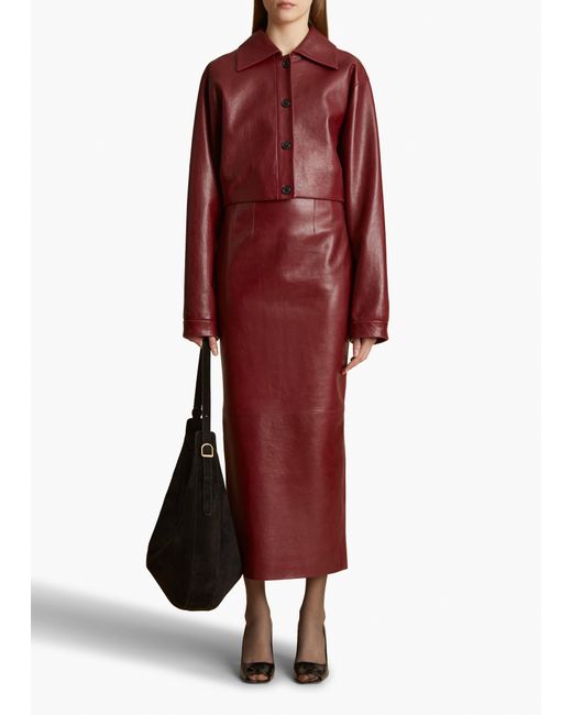 Khaite Red Loxley Skirt