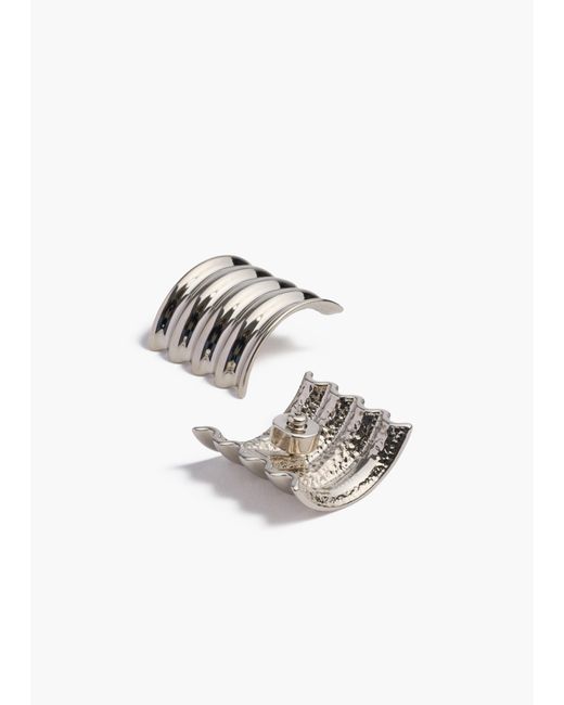 Khaite White Small Julius Panel Earrings