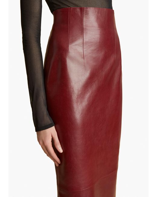 Khaite Red Loxley Skirt