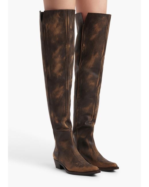 Khaite White Clive Over-The-Knee Flat Boot