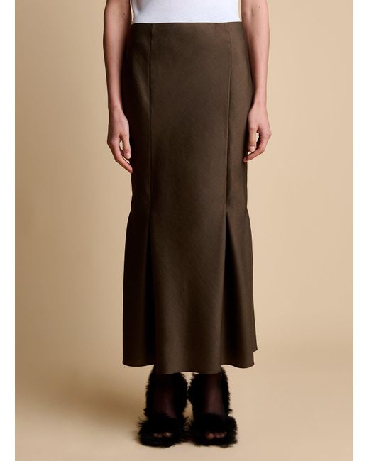 Khaite Wool The Levine Skirt in Brown | Lyst