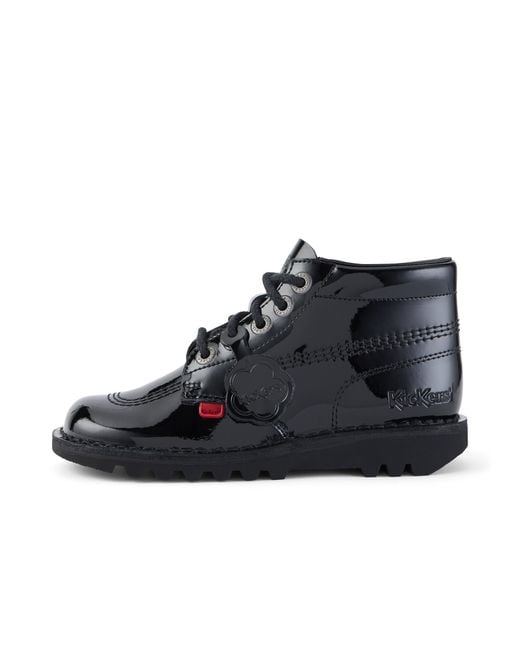 Kickers Black Adult Kick Hi Patent Leather