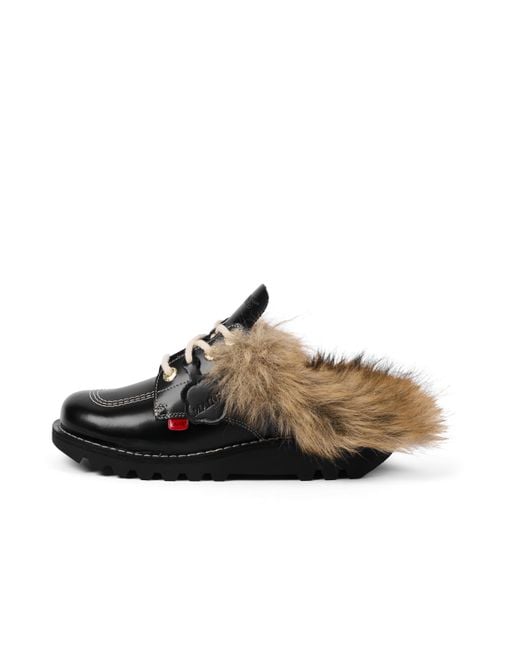 Kickers Brown Adult Kick Mule Fur Mains