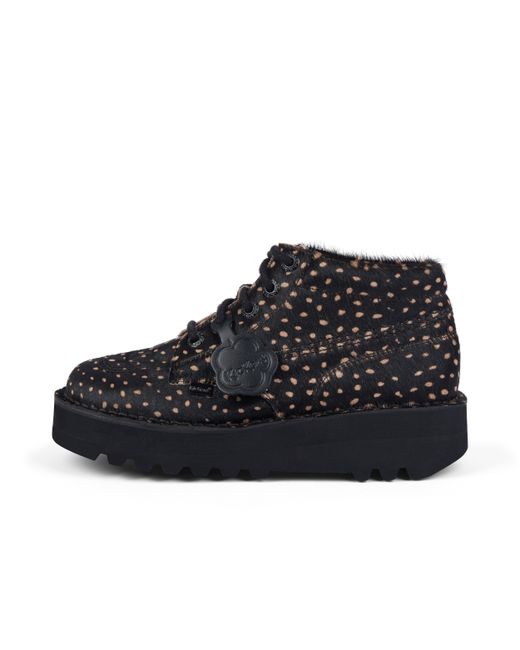 Kickers Black Adult Kick Hi Stack Spot Leather