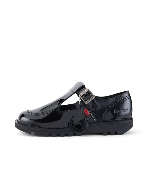 Kickers Black Adult Kick T Bar Patent Leather