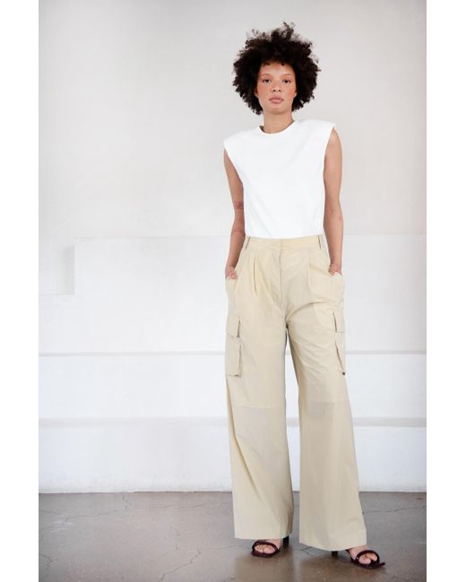 tibi nylon cargo pant