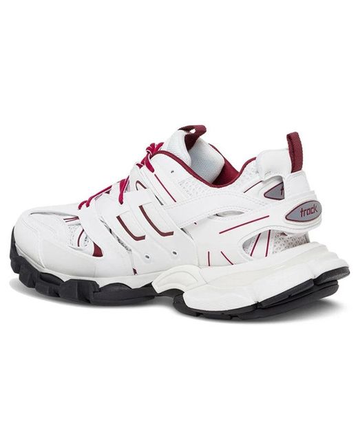 Balenciaga White Track Sneaker Burgundy' for men