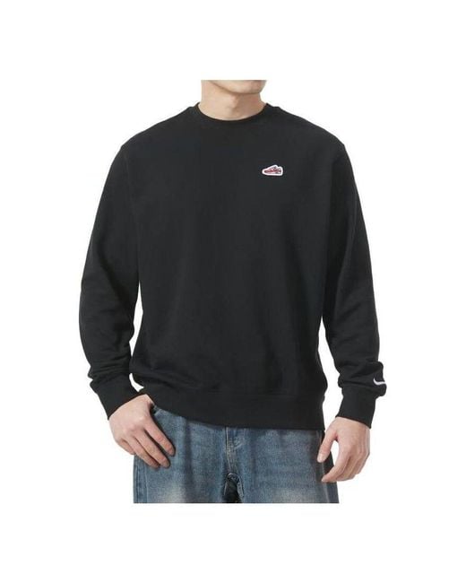 Nike Black French Terry Crew-Neck Sweatshirt for men