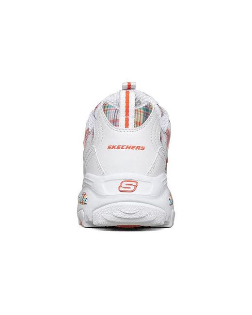 Skechers White (Wmns) D Lites 1.0 Low Top Running Shoes