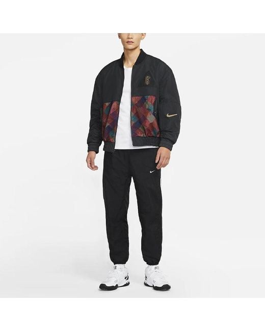 Nike Black Kyrie Protect Irving Sports Print Basketball Jacket For for men