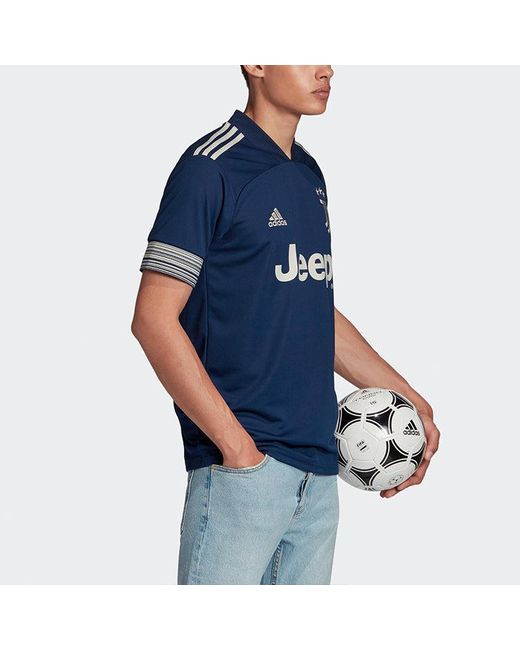 Adidas Blue Juve A Jsy Juventus Away Fan Edition V Neck Sports Jersey for men
