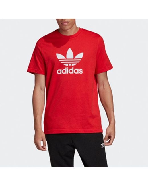 Adidas Red Originals Logo Short Sleeve T-Shirt for men