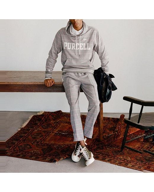 Converse Gray X Todd Snyder Crossover Series Plaid Po Sports Pullover Couple Style for men