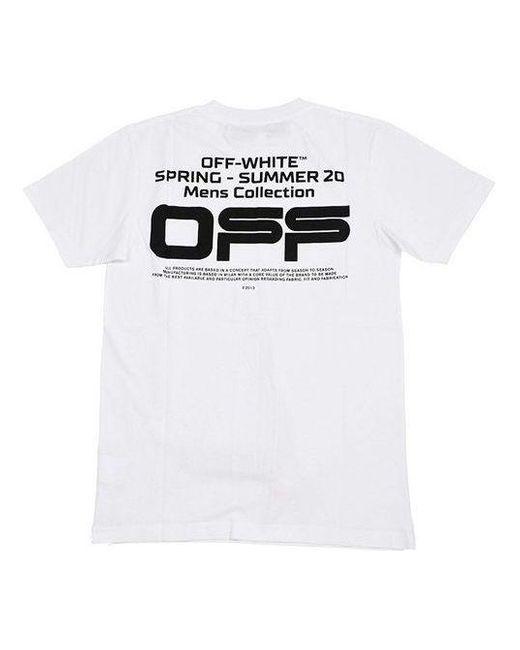 Off-White c/o Virgil Abloh White Off- Wavy Line Logo Basic Alphabet Slogan Short Sleeve Ordinary Version for men