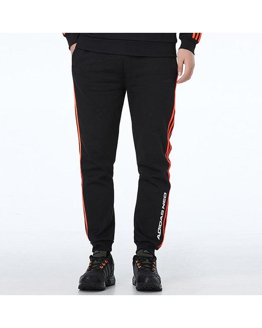 Adidas Black Stay Warm Windproof Casual Knit Long Pants for men
