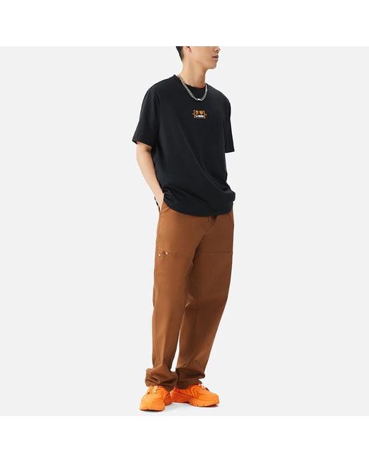Li-ning Black Ss22 Stylish Logo Printing Loose Round Neck Short Sleeve T-Shirt for men