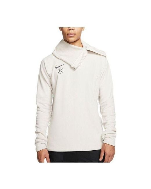 Nike White Fc Winter Drill Fleece 1/4Zip Jackets for men