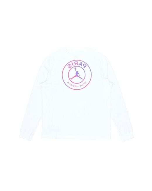 Nike White Paris Saint-Germain Casual Sports Crew Neck Long Sleeve for men