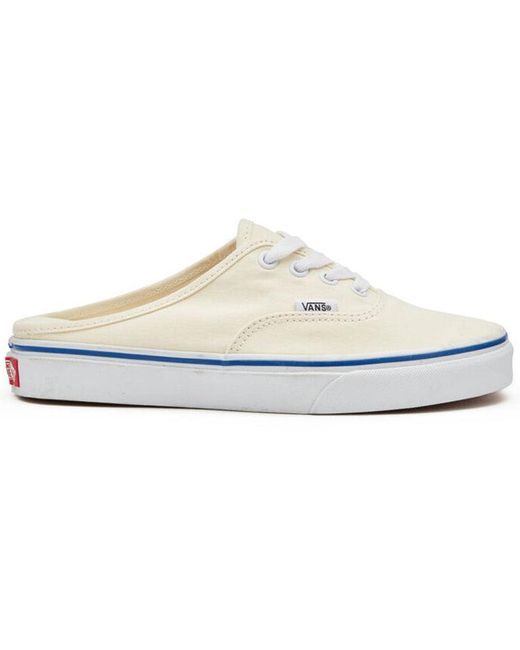 Vans White Canvas Authentic Mule for men