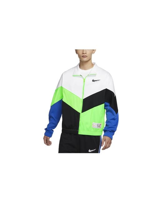 Nike Green Contrasting Colors Logo Athleisure Casual Sports Loose Jacket for men