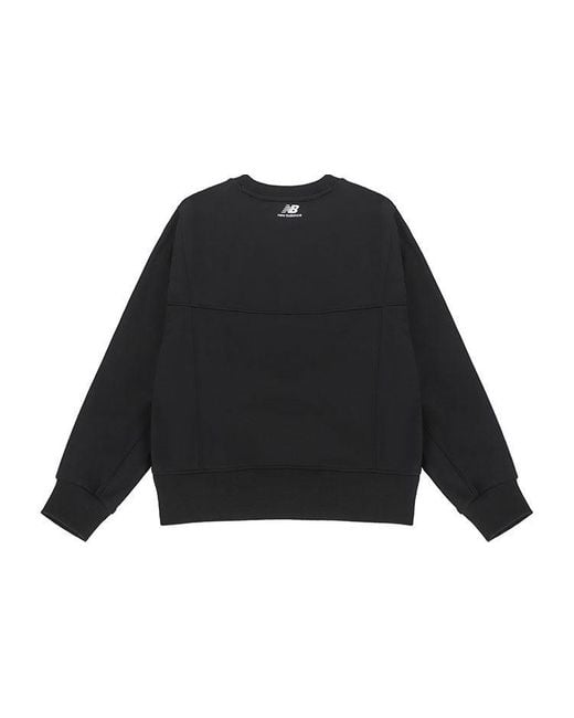 New Balance Black (Wmns) Casual Sports Alphabet Printing Pullover Round Neck Hoodie