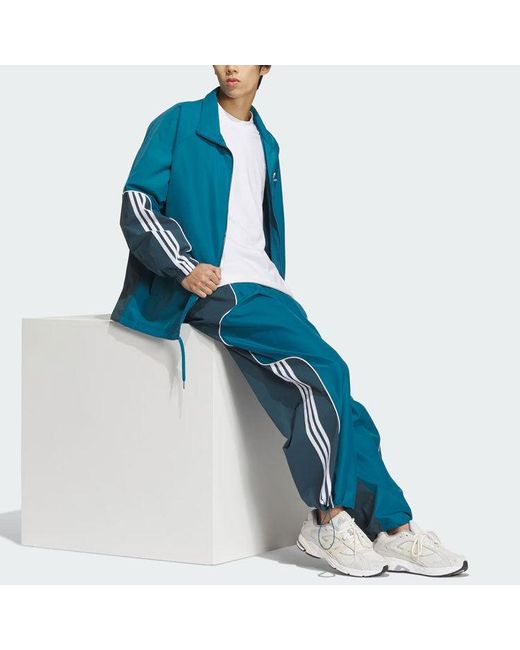 Adidas Blue Originals 3-Stripes Coach Jacket Asia Sizing for men