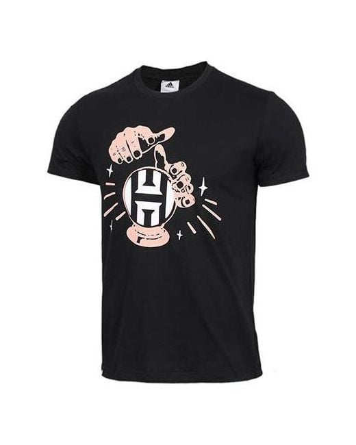 Adidas Black Hrdn Swag Verb James Harden Basketball Sports Printing Round Neck Short Sleeve T-Shirt for men
