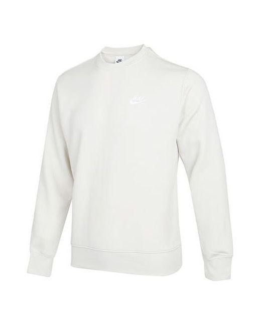 Nike White Logo Casual Sports Round Neck Pullover for men
