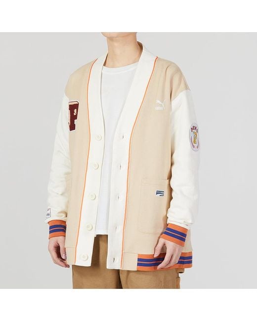 PUMA Natural Team Badge V-Neck Jacket for men