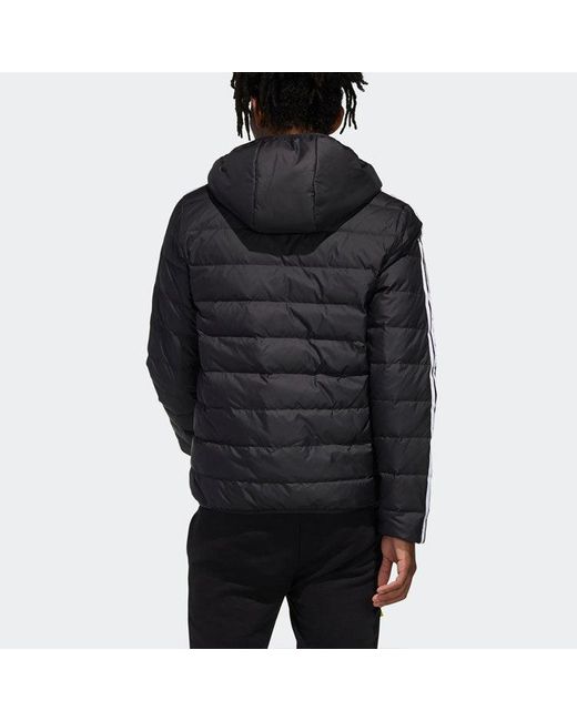 Adidas Blue Neo Windproof Stay Warm Casual Hooded Zipper Down Jacket for men
