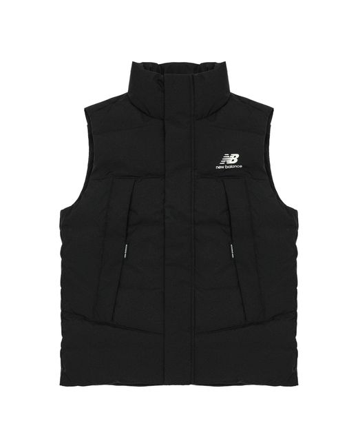 New Balance Black Pocket Puffer Vest for men