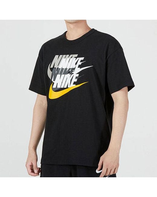 Nike Black As Nsw Prem Ss Tee Athleisure Casual Sports Logo Printing Short Sleeve T-Shirt for men