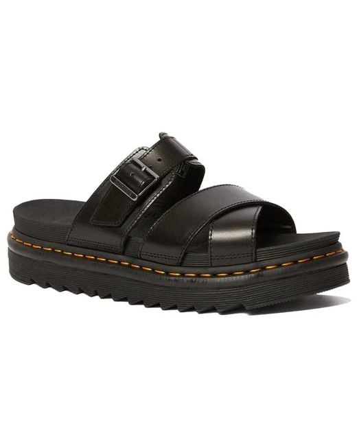 Dr. Martens Black Dr.Martens Ryker Leather Slide Buckle Sandals for men