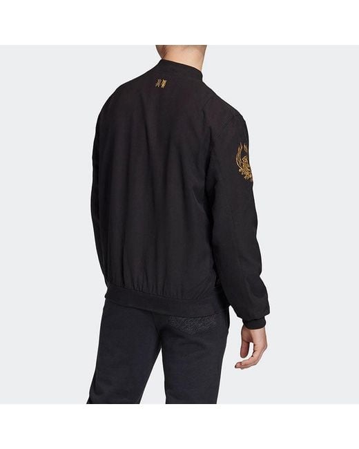 Adidas Black Stand Collar Arsenal Aviator Sports Jacket for men