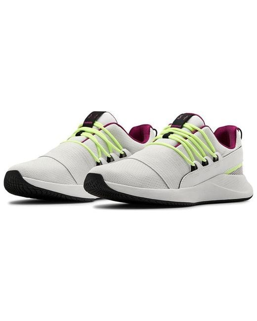 Under Armour White (Wmns) Charged Breathe Lace Sports Shoes