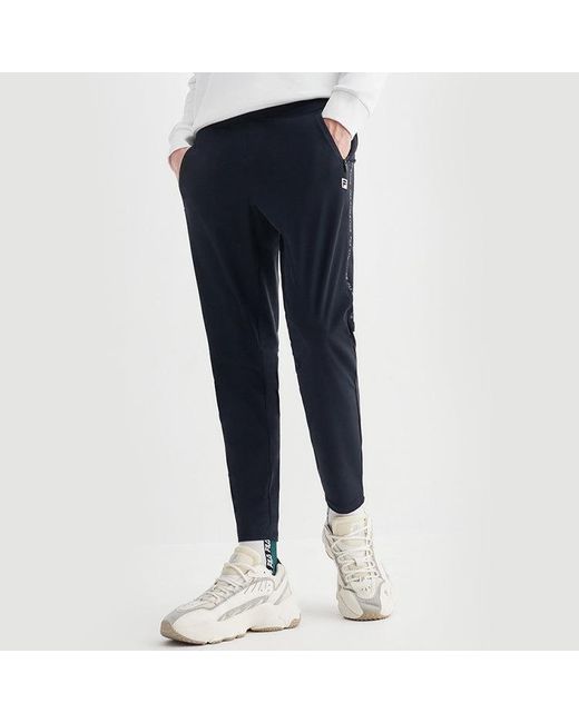 Fila Black Side Alphabet Zipper Pocket Sports Pants for men