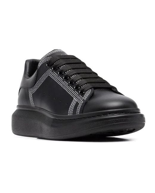 McQueen Black Oversized Sneaker 'Embroidered' for men