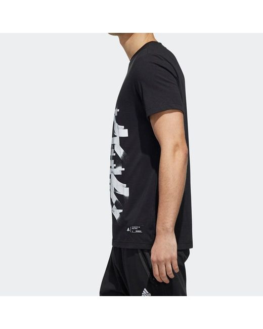 Adidas Black Kc Tee Os Sports Round Neck Short Sleeve for men