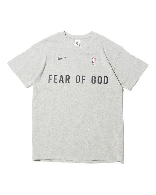 Nike Gray X Fear Of God X Nba Short Sleeve for men