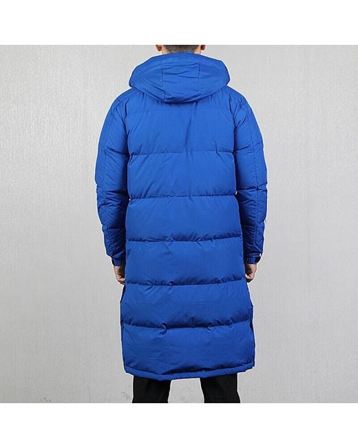 Adidas Blue 3St Long Parka Windproof Stay Warm Hooded Down Jacket for men