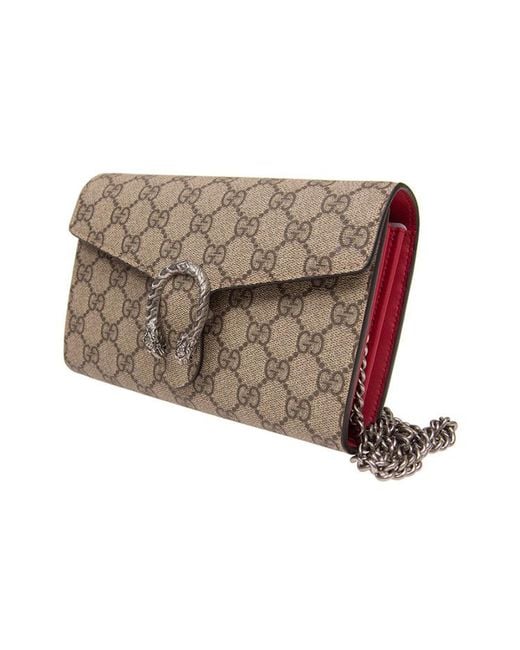 Gucci Metallic (Wmns) Dionysus Tiger Head Logo Canvas Chain Shoulder Messenger Bag Mini Classic