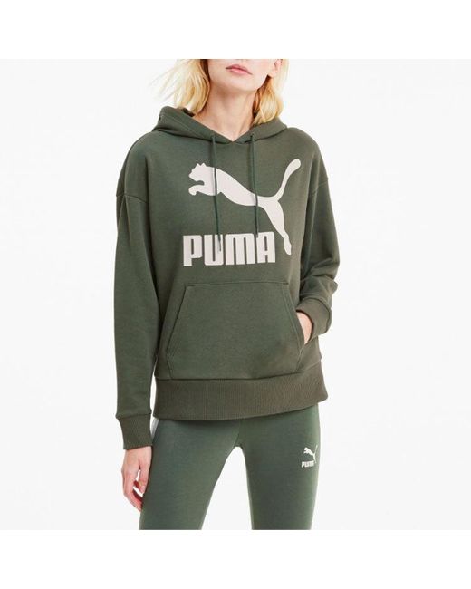 PUMA Green (Wmns) Classics Logo Hoodie