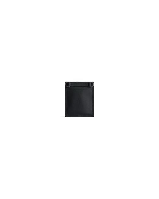 Balenciaga Black Explorer Small Pouch With Strap Diy Metal Allover for men