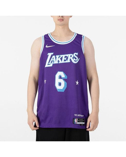 Nike Purple Nba Anthony Davis Los Angeles Lakers 2021/22 City Edition Jersey #3 for men
