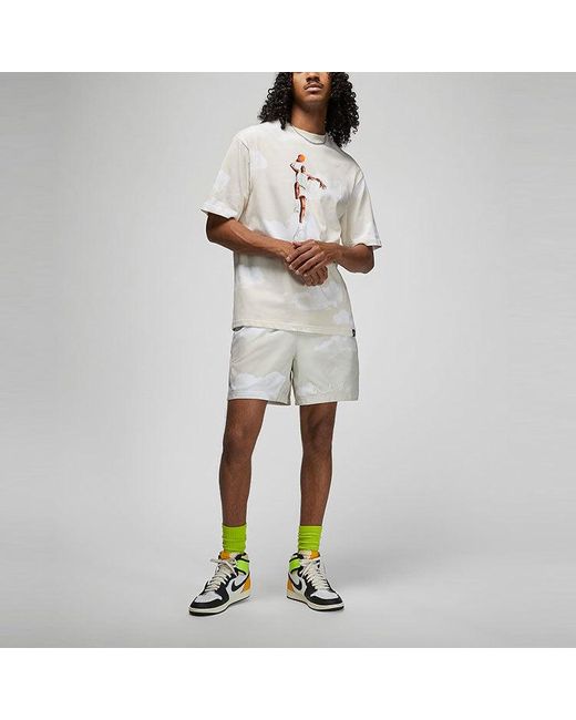 Nike White Casual Printing Round Neck Pullover Short Sleeve Sail T-Shirt for men