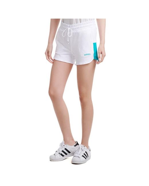 Adidas White (Wmns) Neo Side Logo Drawstring Sports Shorts