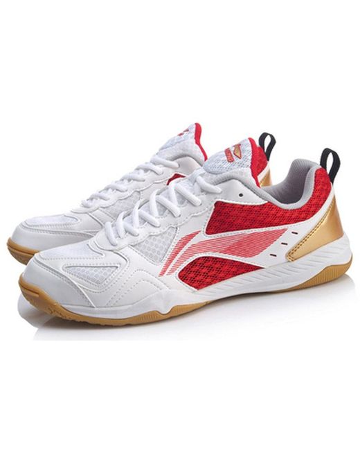 Li-ning White Ma Long Signature Table Tennis Shoes for men