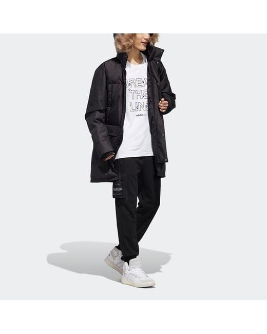 Adidas Blue Neo Sports Hooded Down Jacket for men